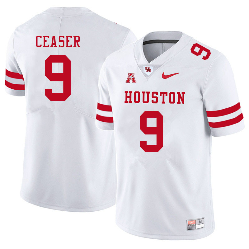 Men #9 Nelson Ceaser Houston Cougars College Football Jerseys Sale-White